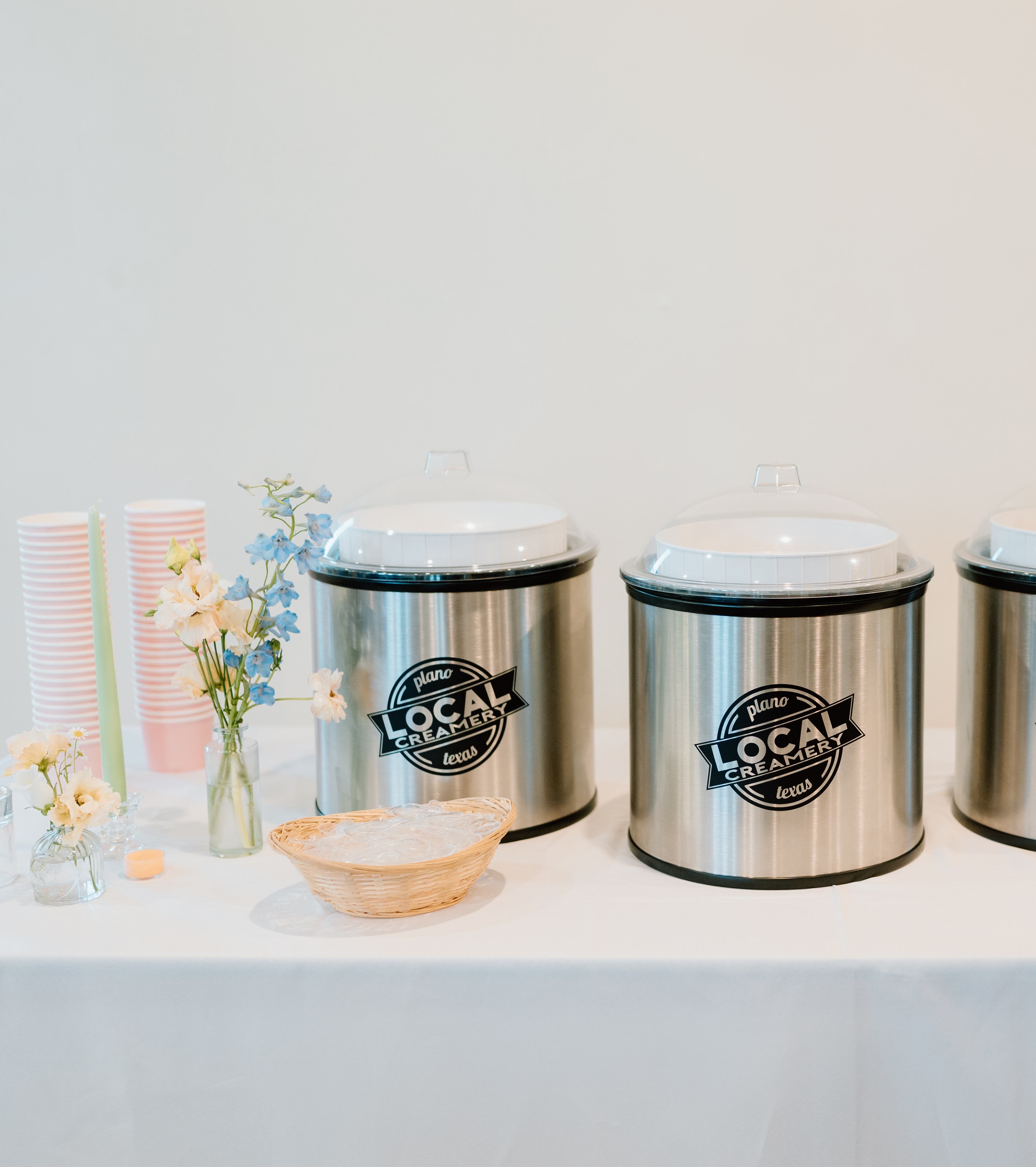 Image of Local Creamery catering option of crocks during a wedding.